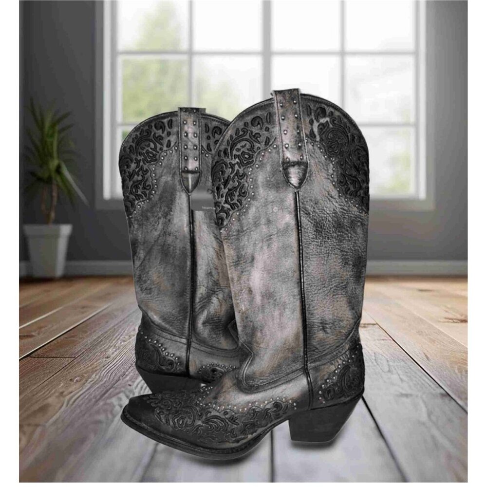 Womens Tall Embroidered Floral Western Boots